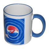 Taza de la sublimación con el borde coloreado 11OZ