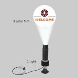15W Outdoor Black Desktop or Mountable LED Gobo Projector Advertising Logo Light (with Custom 3 Colors Static Glass Gobos)