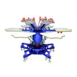 6 Color 6 Station  Floor Type Micro-registration Double Wheel Overprinting Screen Printing Press