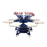 8 Color 8 Station  Floor Type Micro-registration Double Wheel Overprinting Screen Printing Press