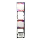 Square Portable Aluminum Spiral Tower Display Case with Shelves, Top light and Clear Panels